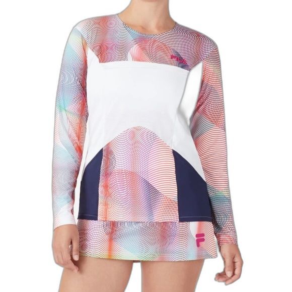 Fila Christopher Bevans Park Spectrum 50+ UPF Multicolored Stretch Athletic Top - Picture 1 of 15